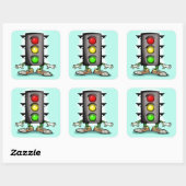 Stoplight-Bericht Quadratischer Aufkleber (Blatt)