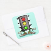 Stoplight-Bericht Quadratischer Aufkleber (Umschlag)