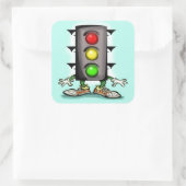 Stoplight-Bericht Quadratischer Aufkleber (Tasche)