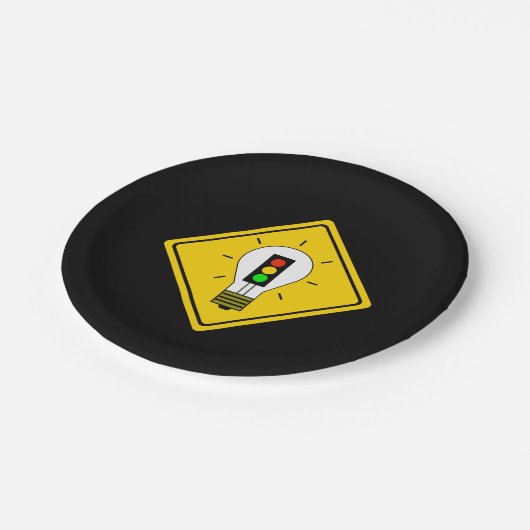 Stoplight-Glühlampe voran Pappteller (Schrägansicht)