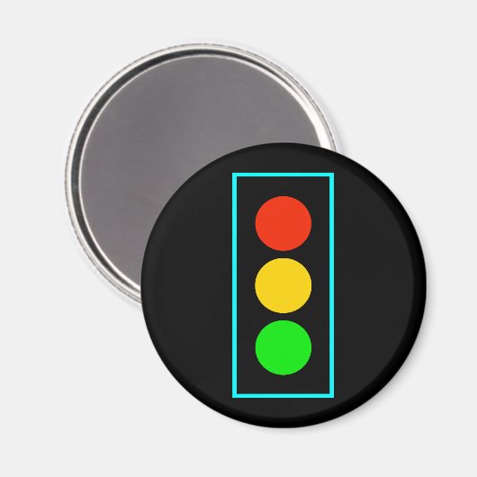 Stoplight mit hellblauer Grenze Magnet (Vorderseite/Rückseite)