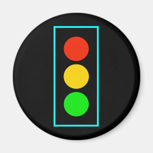 Stoplight mit hellblauer Grenze Magnet