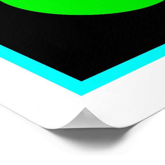 Stoplight mit hellblauer Grenze Poster (Ecke)