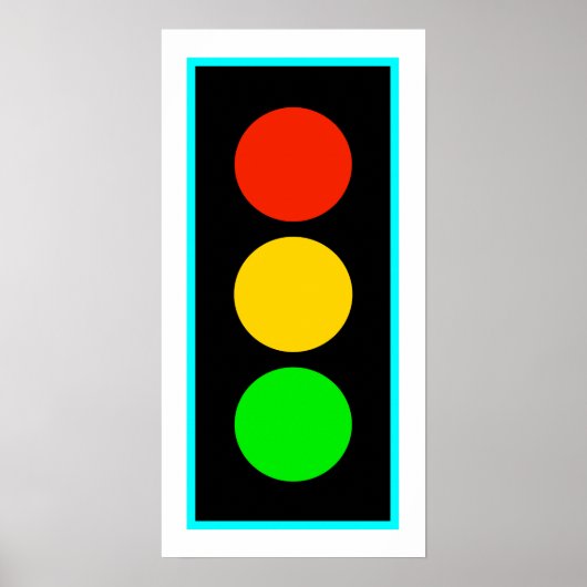 Stoplight mit hellblauer Grenze Poster (Vorne)