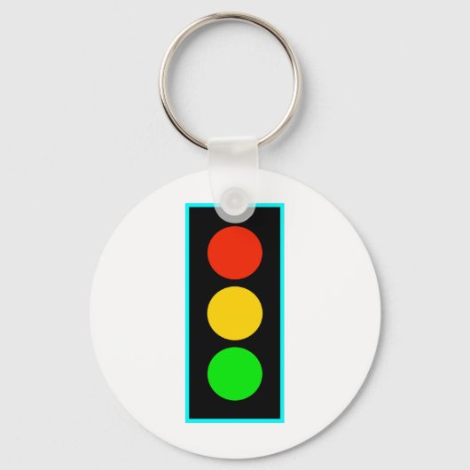 Stoplight with Light Blue Border Schlüsselanhänger (Vorderseite)
