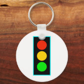 Stoplight with Light Blue Border Schlüsselanhänger (Vorderseite)