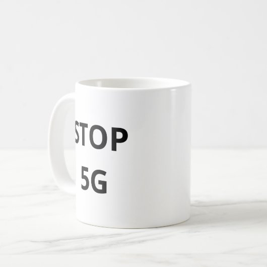 Stopp 5G Kaffeetasse (Vorderseite Links)