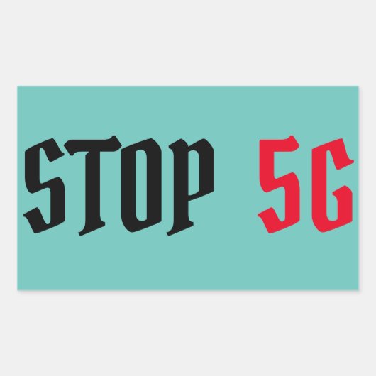 Stopp 5G Rechteckiger Aufkleber (Vorderseite)