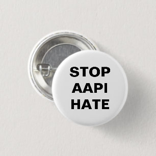 Stopp AAPI Hate, Schwarz-weiß Button