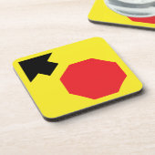 Stopp Ahead Diamond Form harter Kunststoff-Unterse Getränkeuntersetzer (Linke Seite)