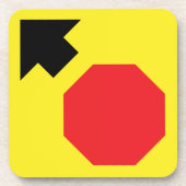 Stopp Ahead Diamond Form harter Kunststoff-Unterse Getränkeuntersetzer (Vorderseite)