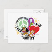 Stopp Animal Missbrauch PLP Postkarte (Vorne/Hinten)