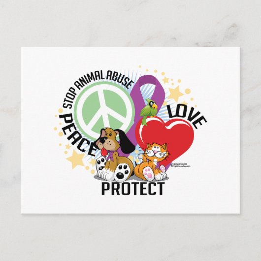 Stopp Animal Missbrauch PLP Postkarte (Vorderseite)