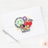 Stopp Animal Missbrauch PLP Runder Aufkleber (Umschlag)