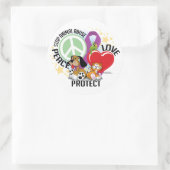 Stopp Animal Missbrauch PLP Runder Aufkleber (Tasche)