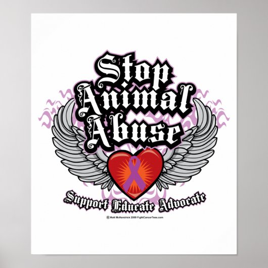 Stopp Animal Missbrauch Wings Poster (Vorne)