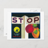 Stopp Apple Crate LabelCutler, CA Postkarte (Vorne/Hinten)