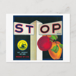 Stopp Apple Crate LabelCutler, CA Postkarte
