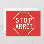 Stopp/Arret, Traffic Sign, Kanada Postkarte (Vorne/Hinten)