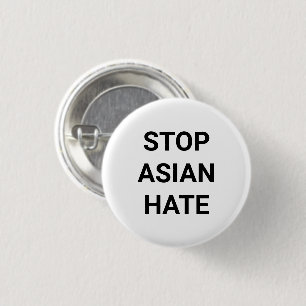 Stopp Asian Hate, Schwarz-weißes Button