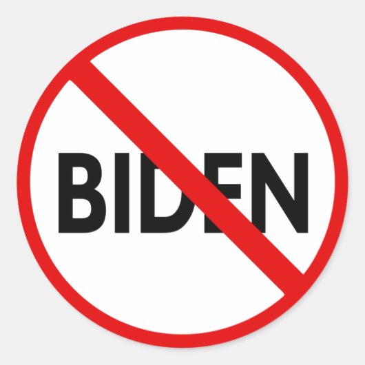 Stopp Biden Runder Aufkleber (Vorderseite)