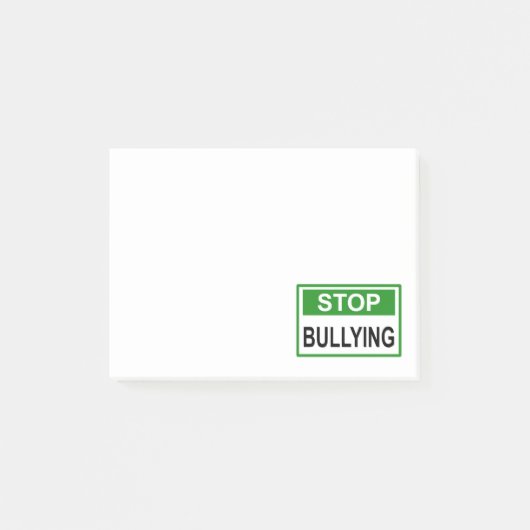Stopp Bully Signing Green Post-it Klebezettel (Vorderseite)