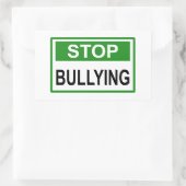 Stopp Bully Signing Green Rechteckiger Aufkleber (Tasche)
