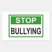 Stopp Bully Signing Green Rechteckiger Aufkleber (Vorderseite)