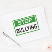Stopp Bully Signing Green Rechteckiger Aufkleber (Umschlag)