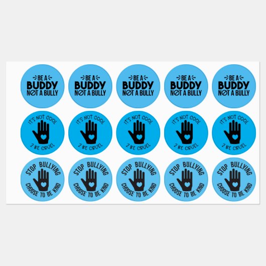 Stopp Bullying Etiketten (Blatt)