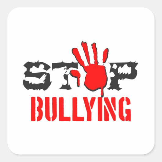 Stopp Bullying Quadratischer Aufkleber (Vorderseite)