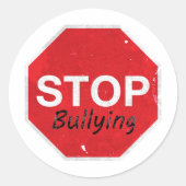 Stopp Bullying Runder Aufkleber (Vorderseite)
