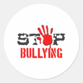 Stopp Bullying Runder Aufkleber (Vorderseite)