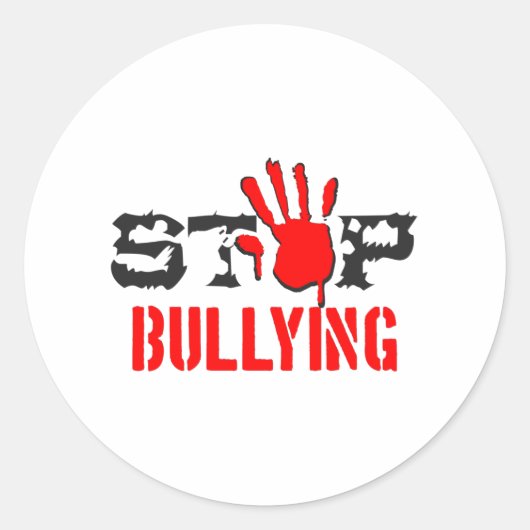 Stopp Bullying Runder Aufkleber (Vorderseite)