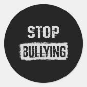 Stopp Bullying Runder Aufkleber (Vorderseite)