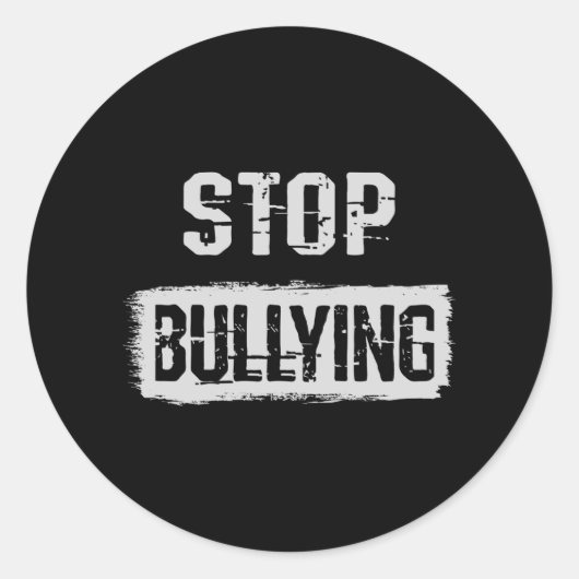 Stopp Bullying Runder Aufkleber (Vorderseite)