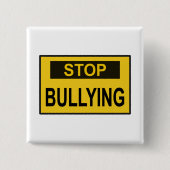 Stopp Bullying Sign Gelb Button (Vorderseite)