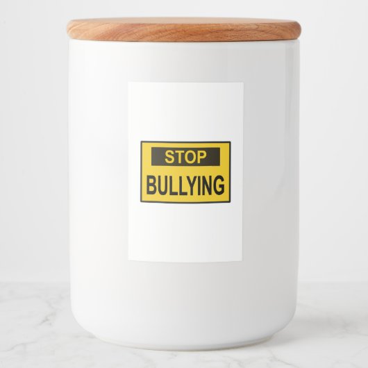 Stopp Bullying Sign Gelb Lebensmitteletikett (Vorderseite)