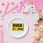 Stopp Bullying Sign Gelb Pappteller (Party)