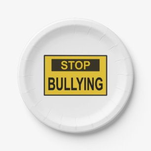 Stopp Bullying Sign Gelb Pappteller