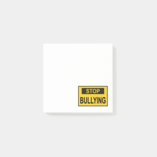 Stopp Bullying Sign Gelb Post-it Klebezettel (Vorderseite)