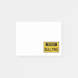 Stopp Bullying Sign Gelb Post-it Klebezettel