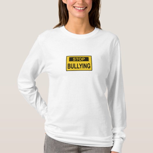 Stopp Bullying Sign Gelb T-Shirt (Vorderseite)