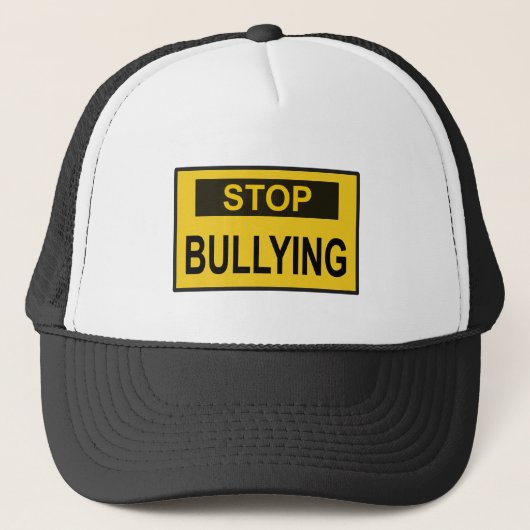 Stopp Bullying Sign Gelb Truckerkappe (Vorderseite)