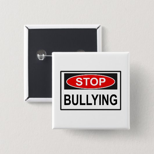 Stopp Bullying Sign red Button (Vorne & Hinten)