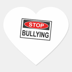 Stopp Bullying Sign red Herz-Aufkleber
