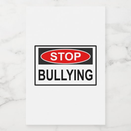 Stopp Bullying Sign red Lebensmitteletikett (Einzelnes Label)