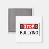 Stopp Bullying Sign red Magnet (Vorderseite/Rückseite)