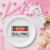 Stopp Bullying Sign red Pappteller (Party)
