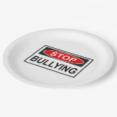 Stopp Bullying Sign red Pappteller (Schrägansicht)
